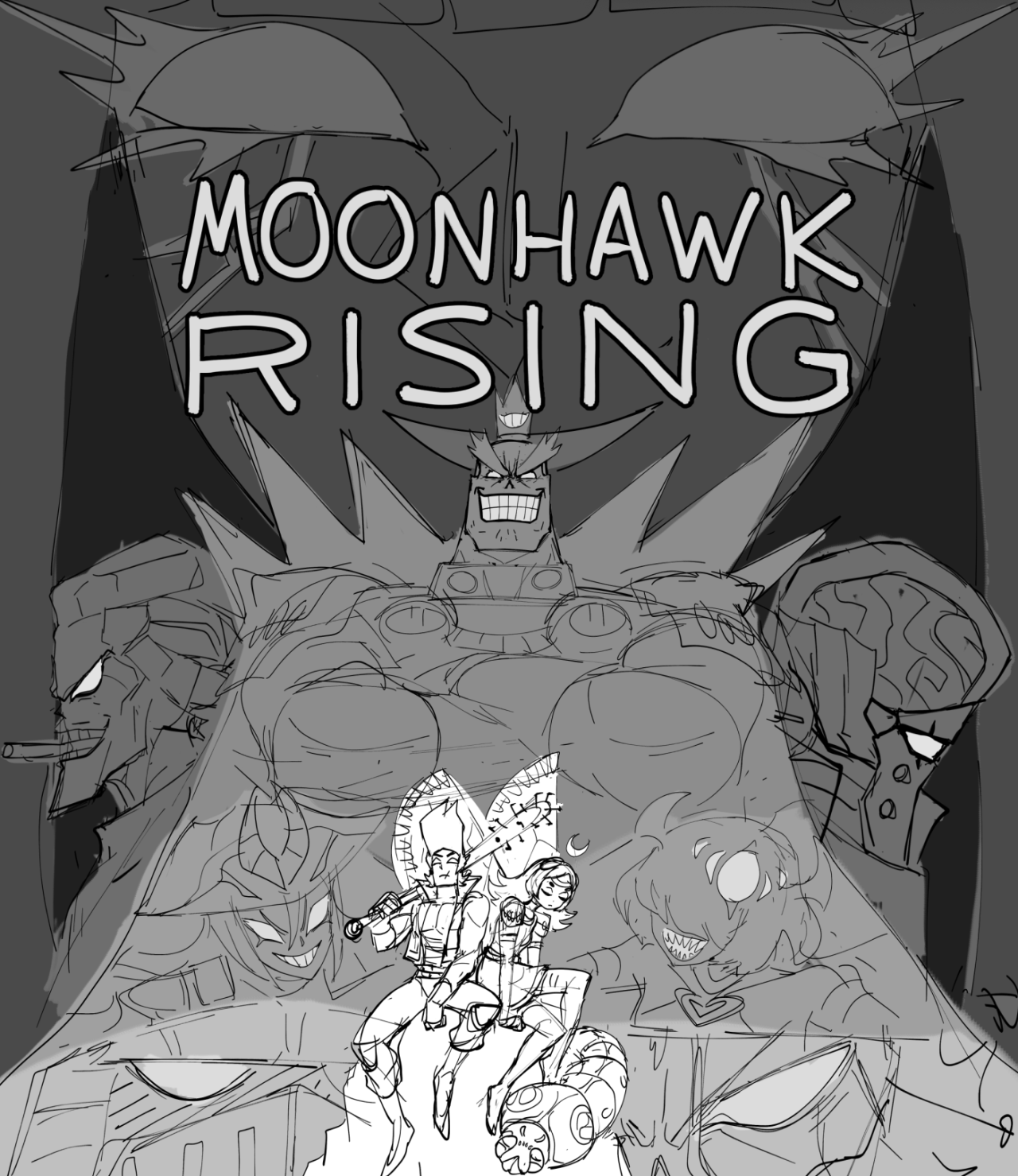 Moonhawk Rising 'poster art' sketch (2022)