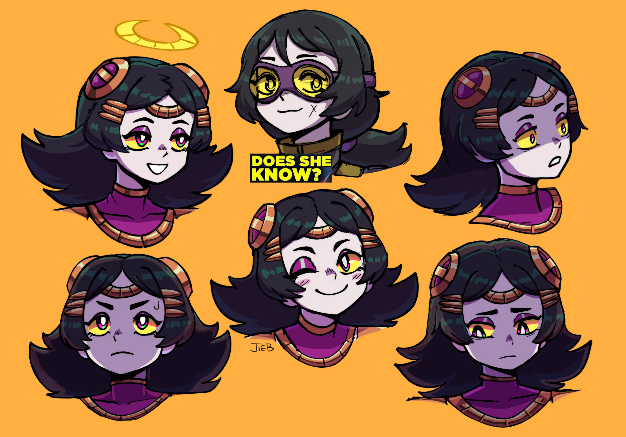 Princess Smiley expression sheet (2022)